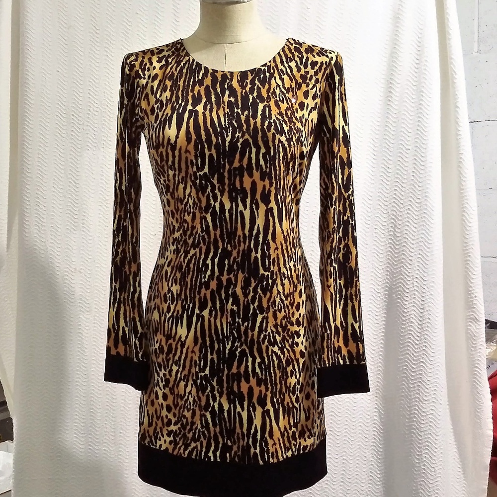 CACHE Little  Animal Print Stretch SLEEVE DRESS  4